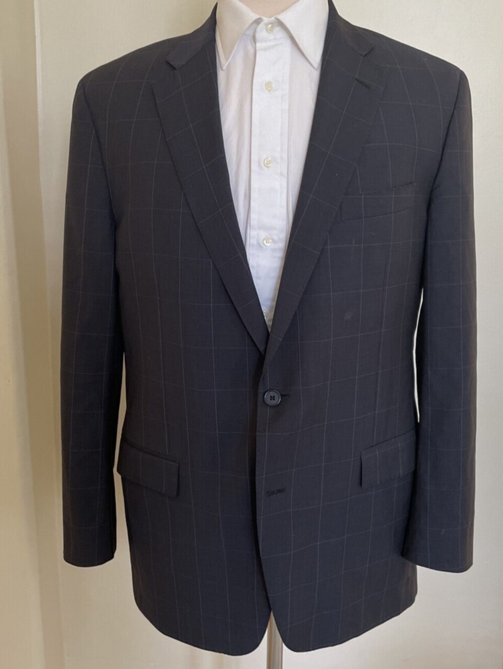 Samuelsohn Made In Canada Windowpane Sport Jacket Purple 44L